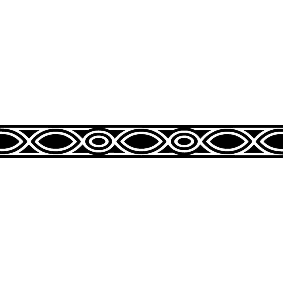 Minimalist Geometric Pattern Border In Black And White - Decorative vector