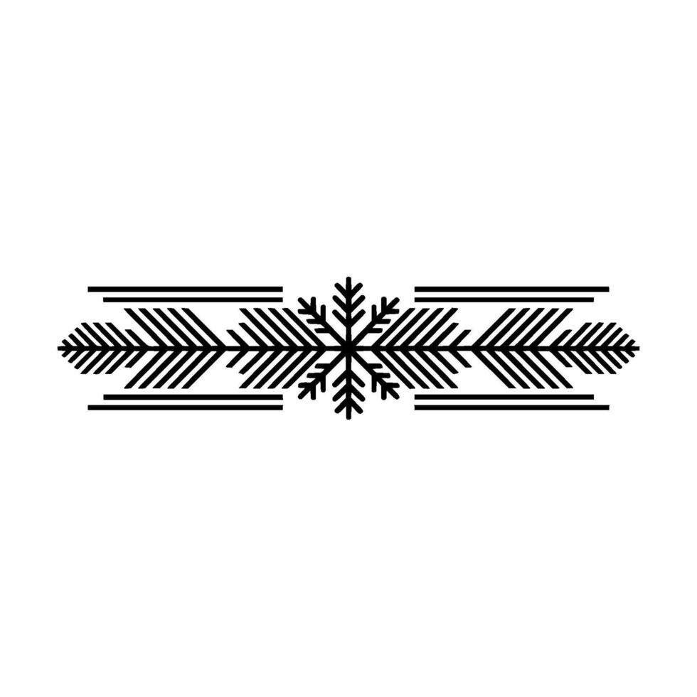 Geometric Snowflake Ornament On White Winter Element vector