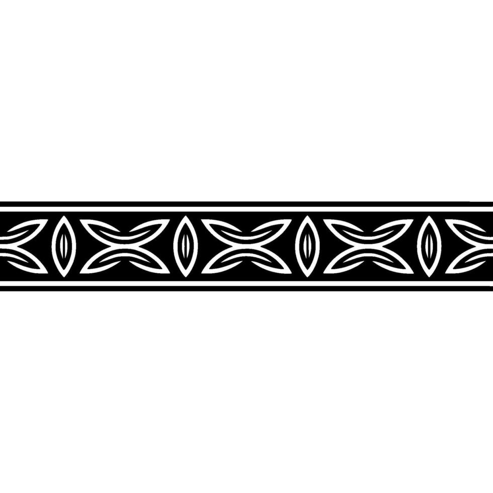 Abstract Black White Ornamental Border On White Backdrop vector