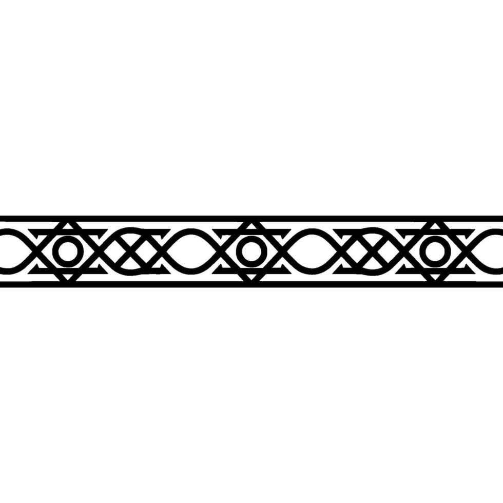 Geometric Border Symmetrical Black Pattern On White vector