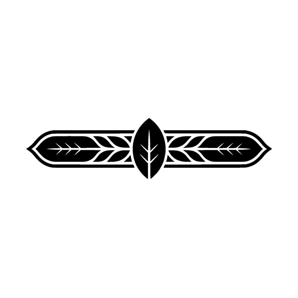Minimalist Leaf Motif Black And White Decorative Element vector