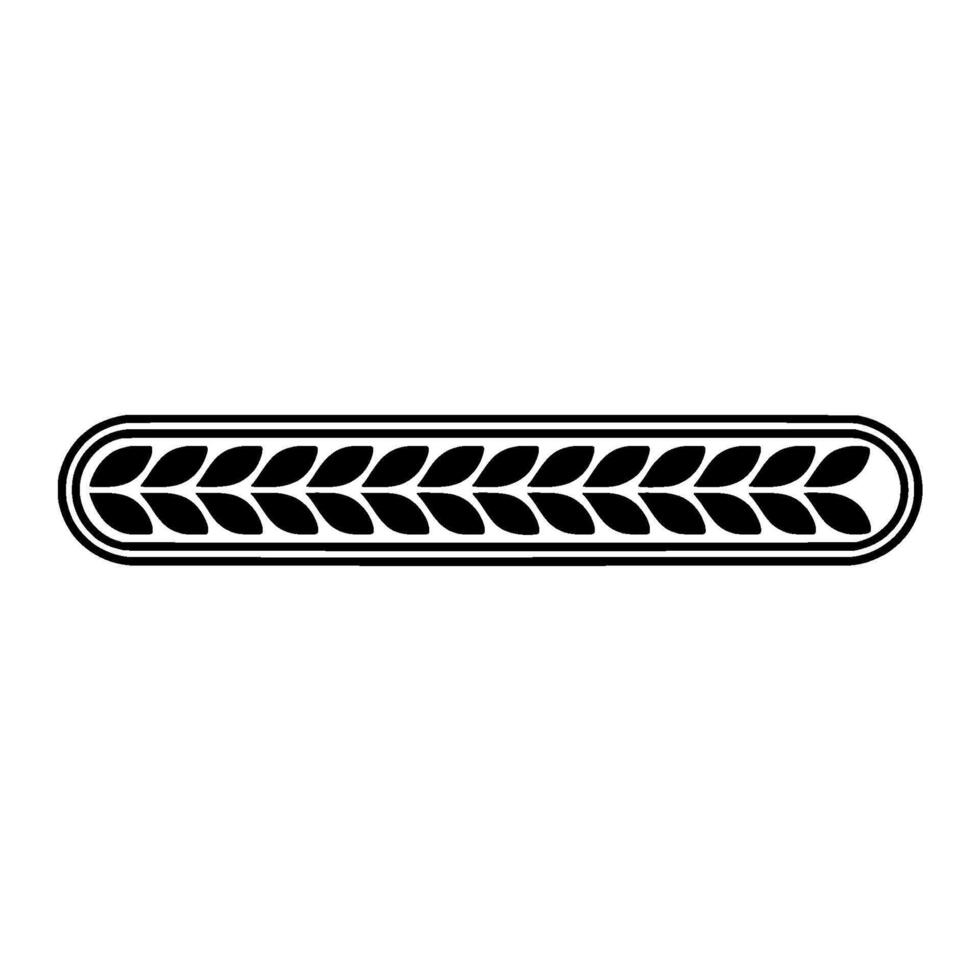 Black Laurel Wreath Border, Minimalist On White vector