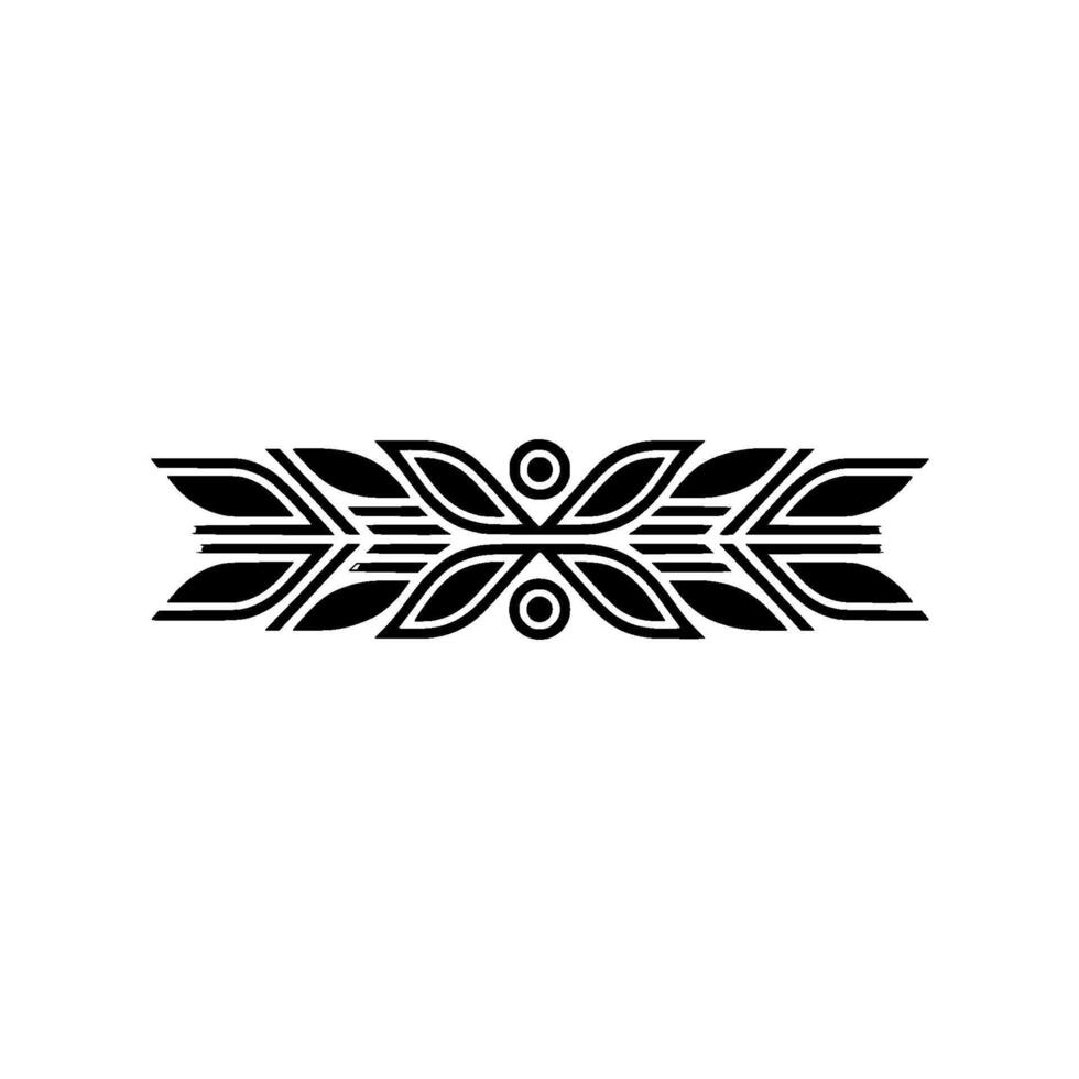 Minimalist Black And White Floral Border, Elegant Ornament, Art vector