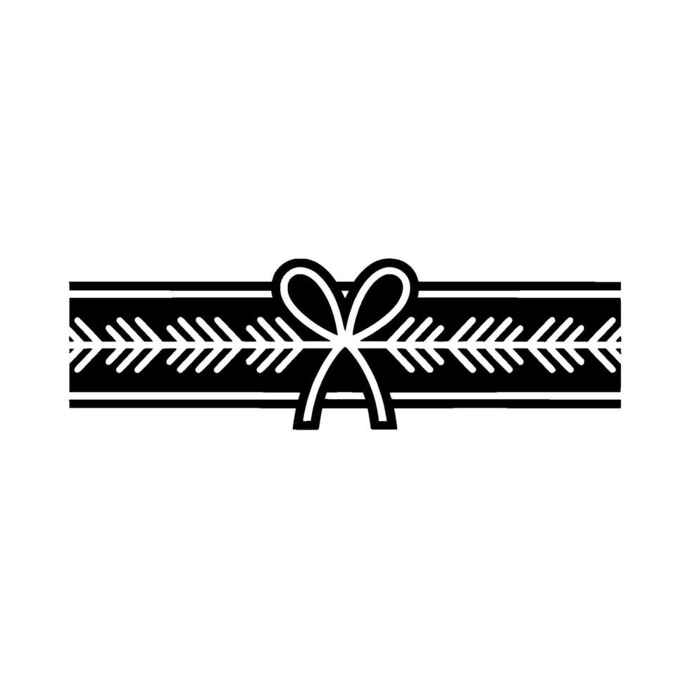 Minimalist Gift Ribbon Ornament, Black White vector