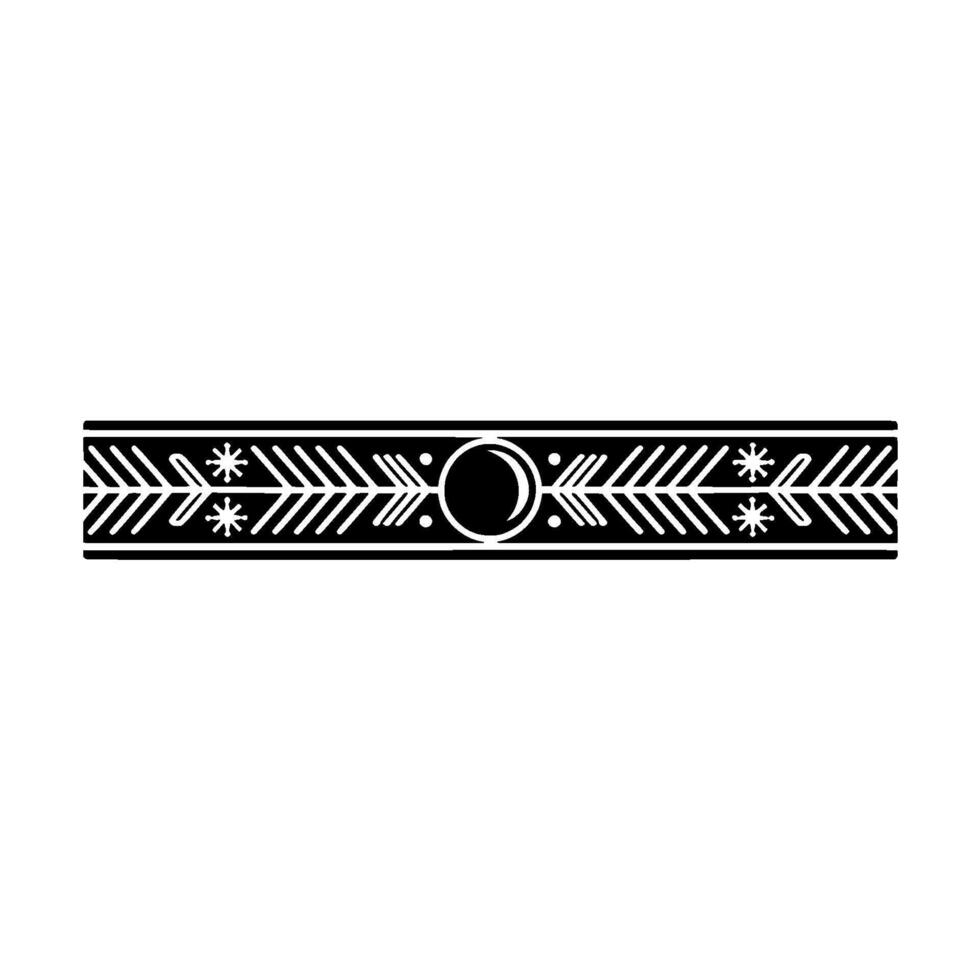 Geometric Black And White Border With Moon Star Elements vector