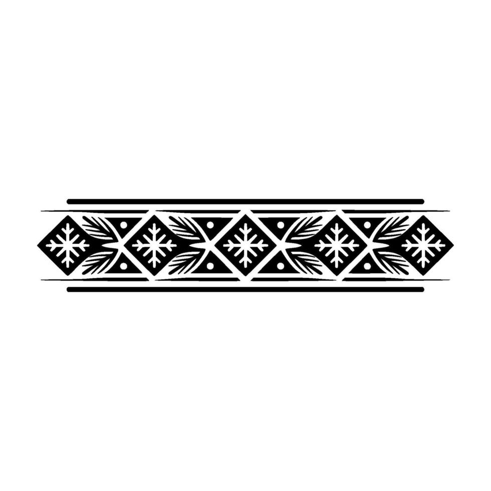 Ornamental Black White Band Decorative Border Element vector