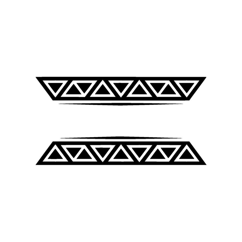 Geometric Aztecinspired Border Elements On White vector