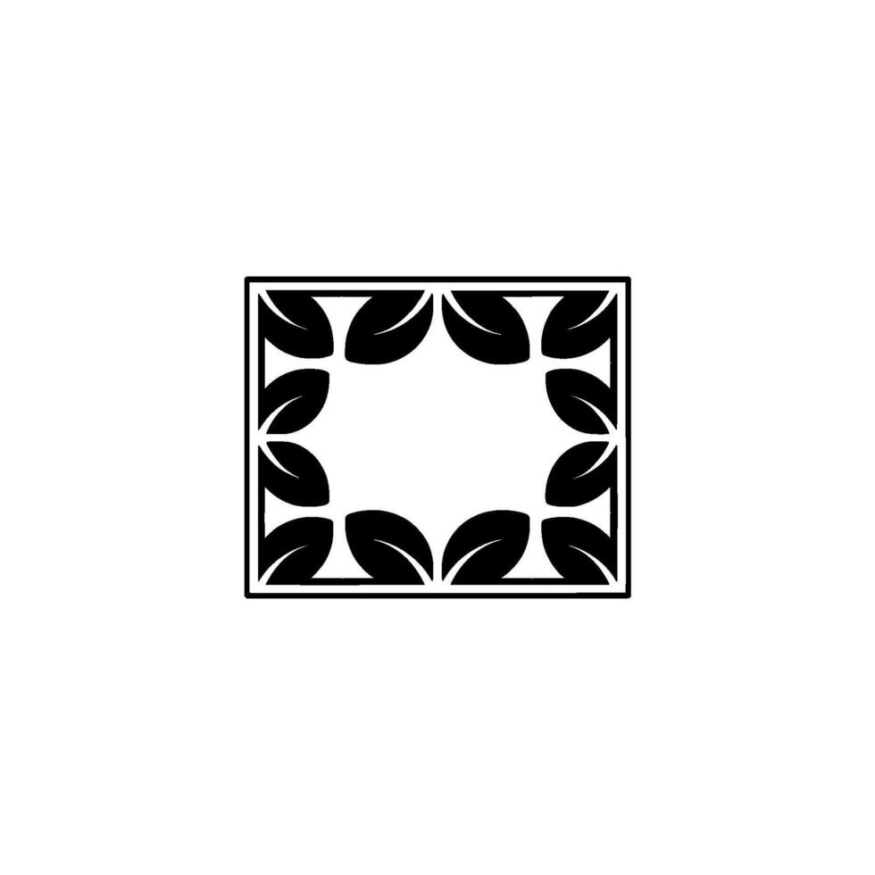 Minimalist Leaf Frame On White Background vector