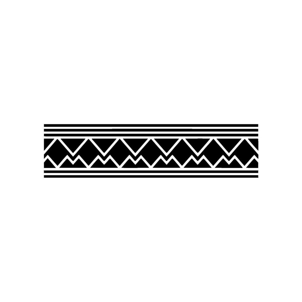 Geometric Border Monochrome Aztecinspired Pattern vector