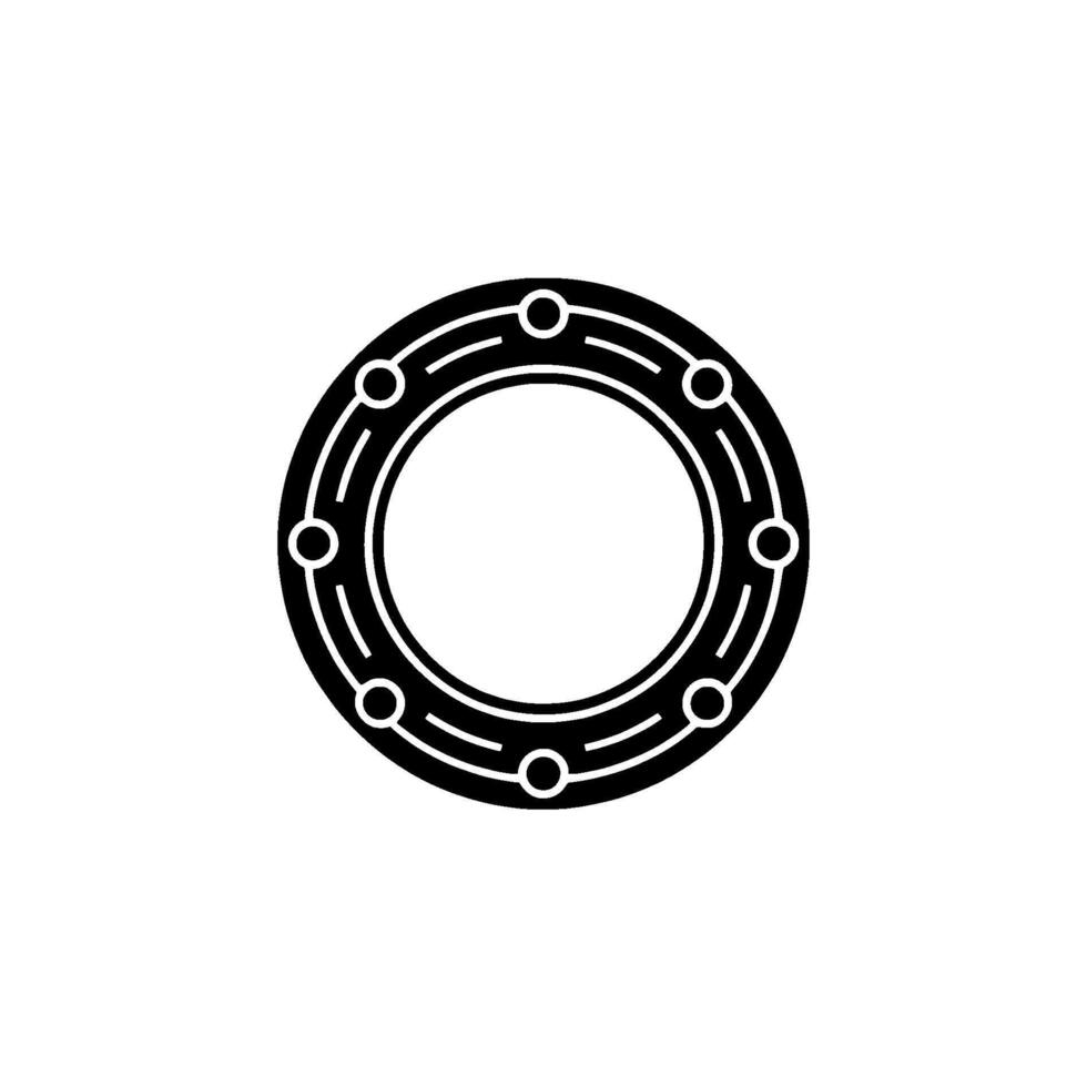 Minimalist Circular Abstract Symbol With Dots Lines vector
