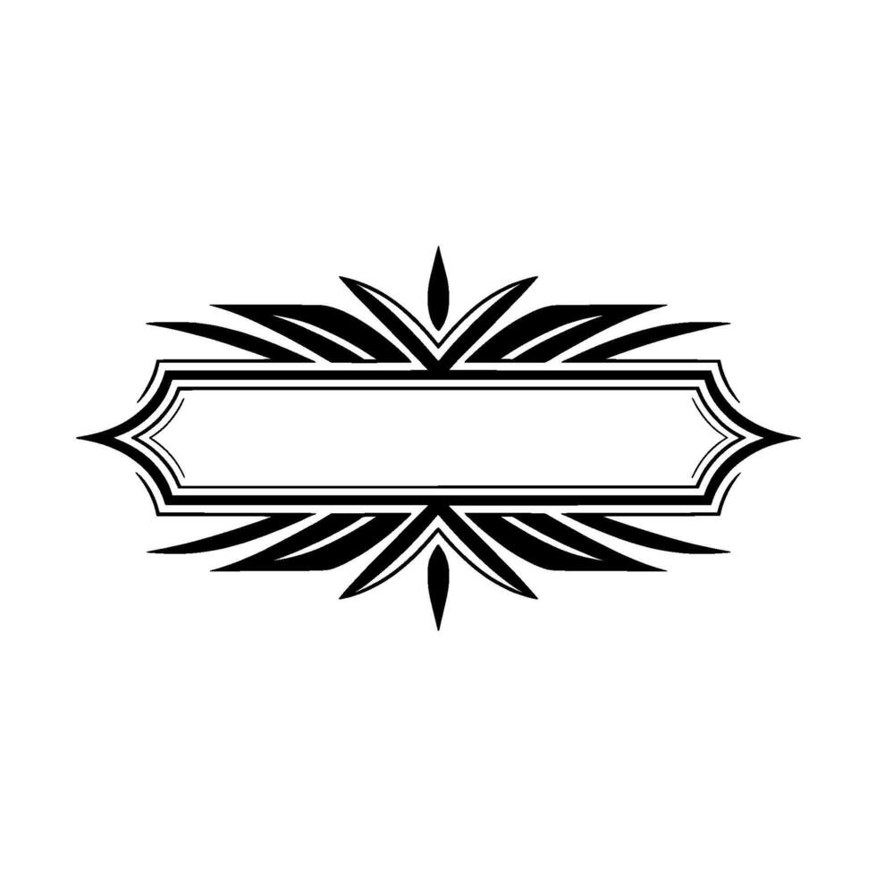 Elegant Art Deco Frame With Leaf Accents On Light Background vector