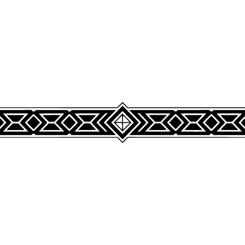 Geometric Border Ornament Black And White Minimalist vector