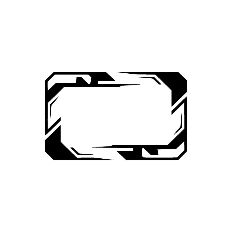 Futuristic Tech Frame Geometric Black White Element vector