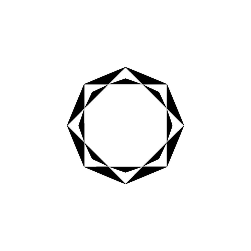 Geometric Interlocking Squares And Triangles On White Background vector