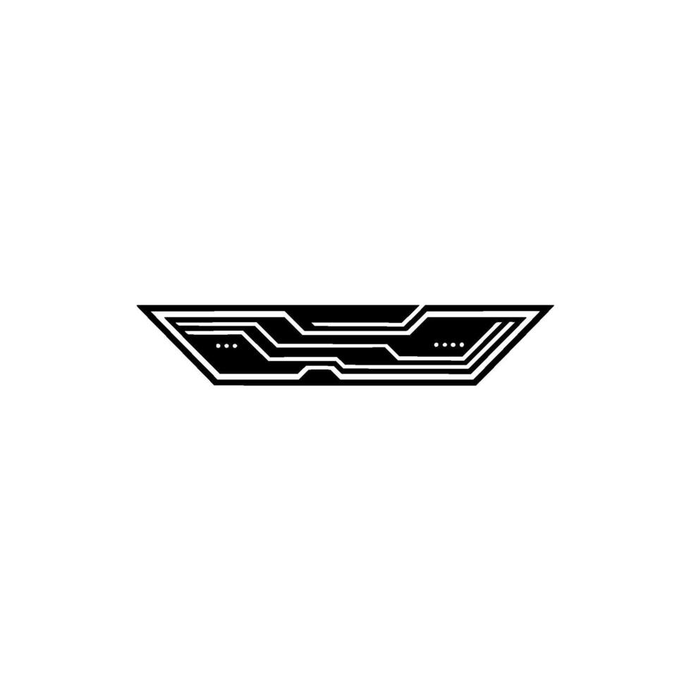Geometric Circuit Board In Minimalist Black And White vector