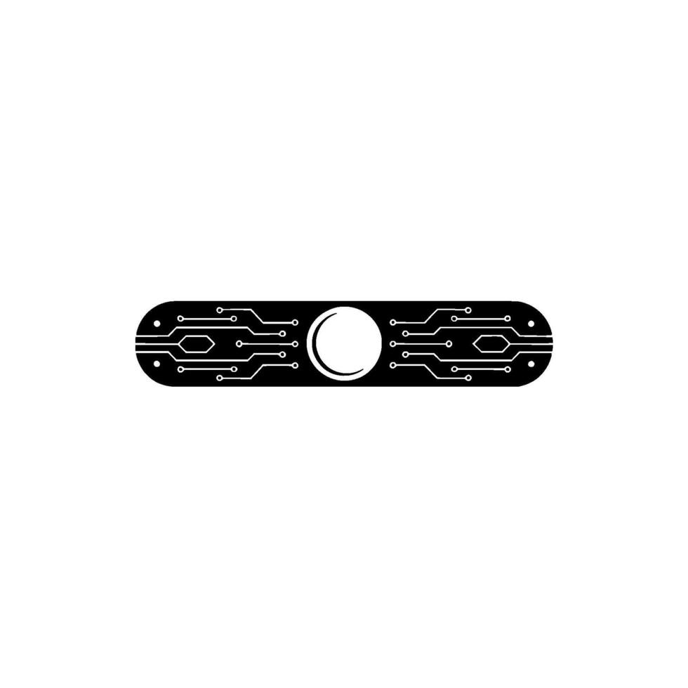 Tech Button Abstract Circuitry White Circle On Neutral Background vector