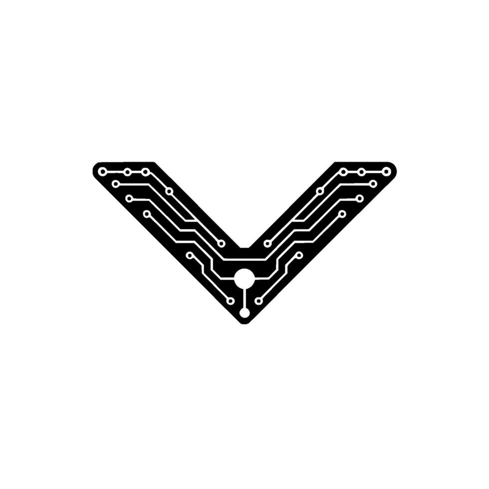 Modern Circuit Board Shape Tech, Minimalist vector