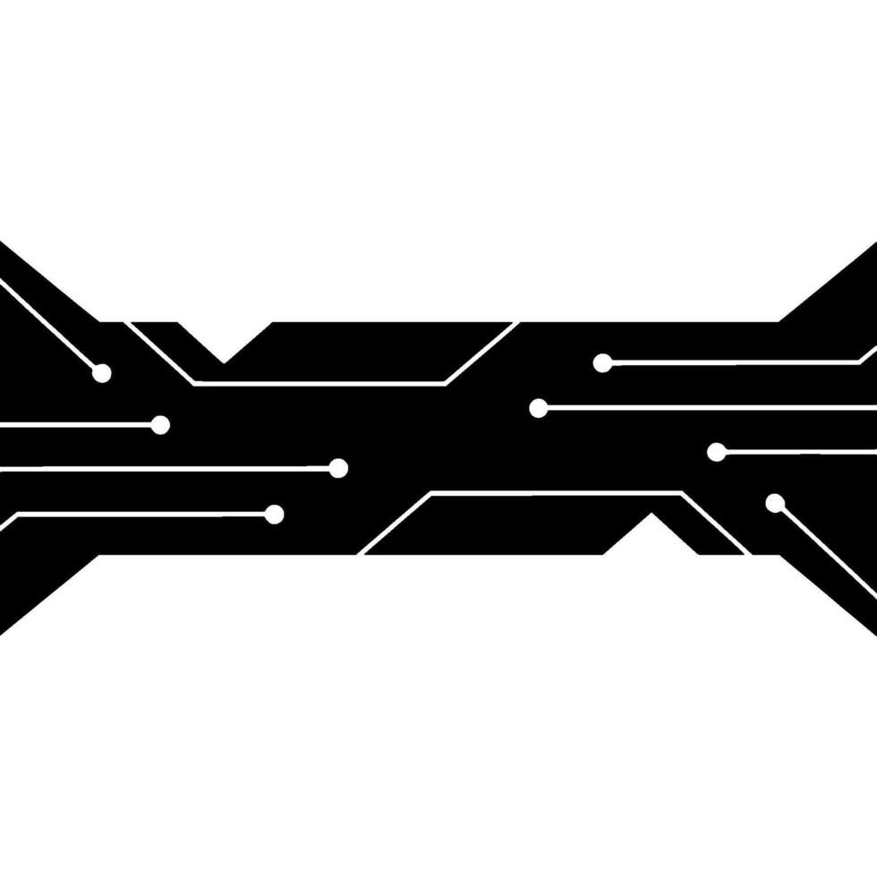 Abstract Circuit Board In Black And White - Technology vector