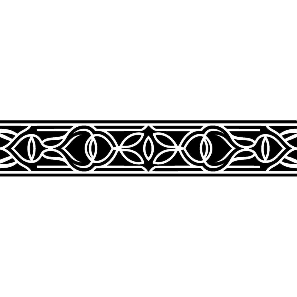 Elegant Black And White Ornamental Border With Flowing Lines vector