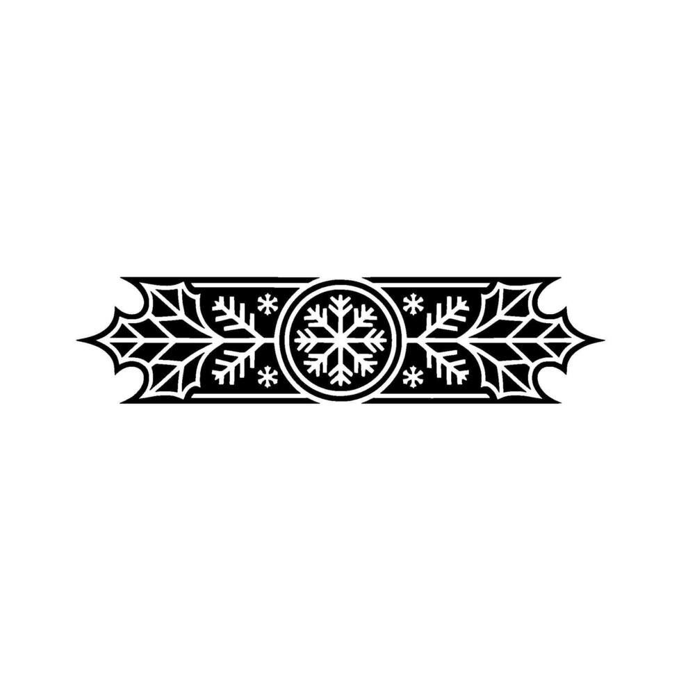 Minimalist Winter Ornament With Snowflake, Decorative Border vector