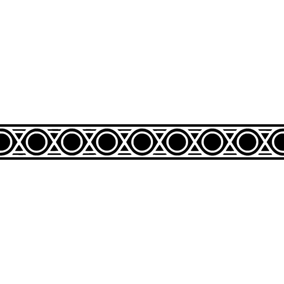 Geometric Border Black White Pattern On White vector