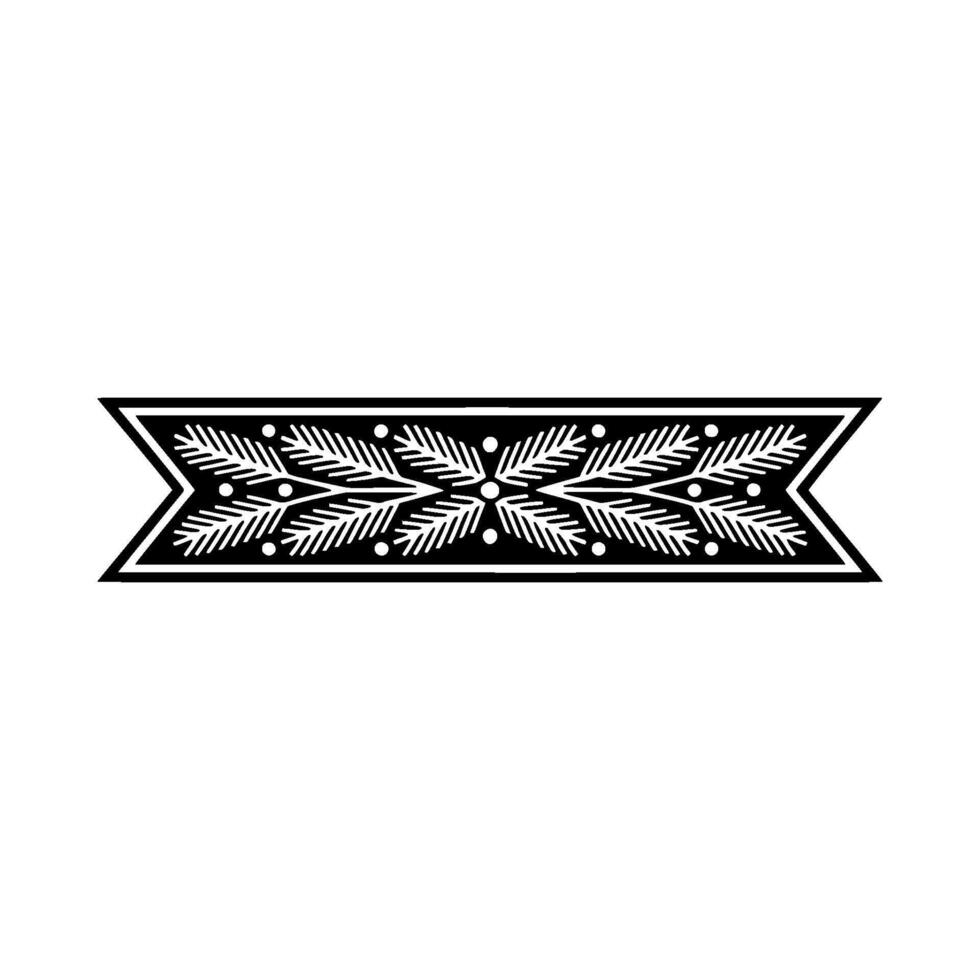 Black White Ornamental Ribbon, Decorative Element vector