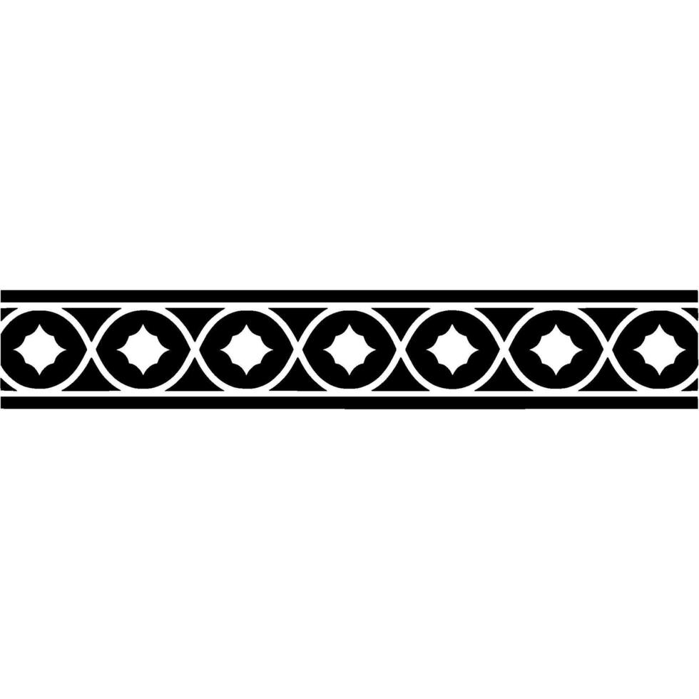 Geometric Black And White Border On White Background - Seamless vector