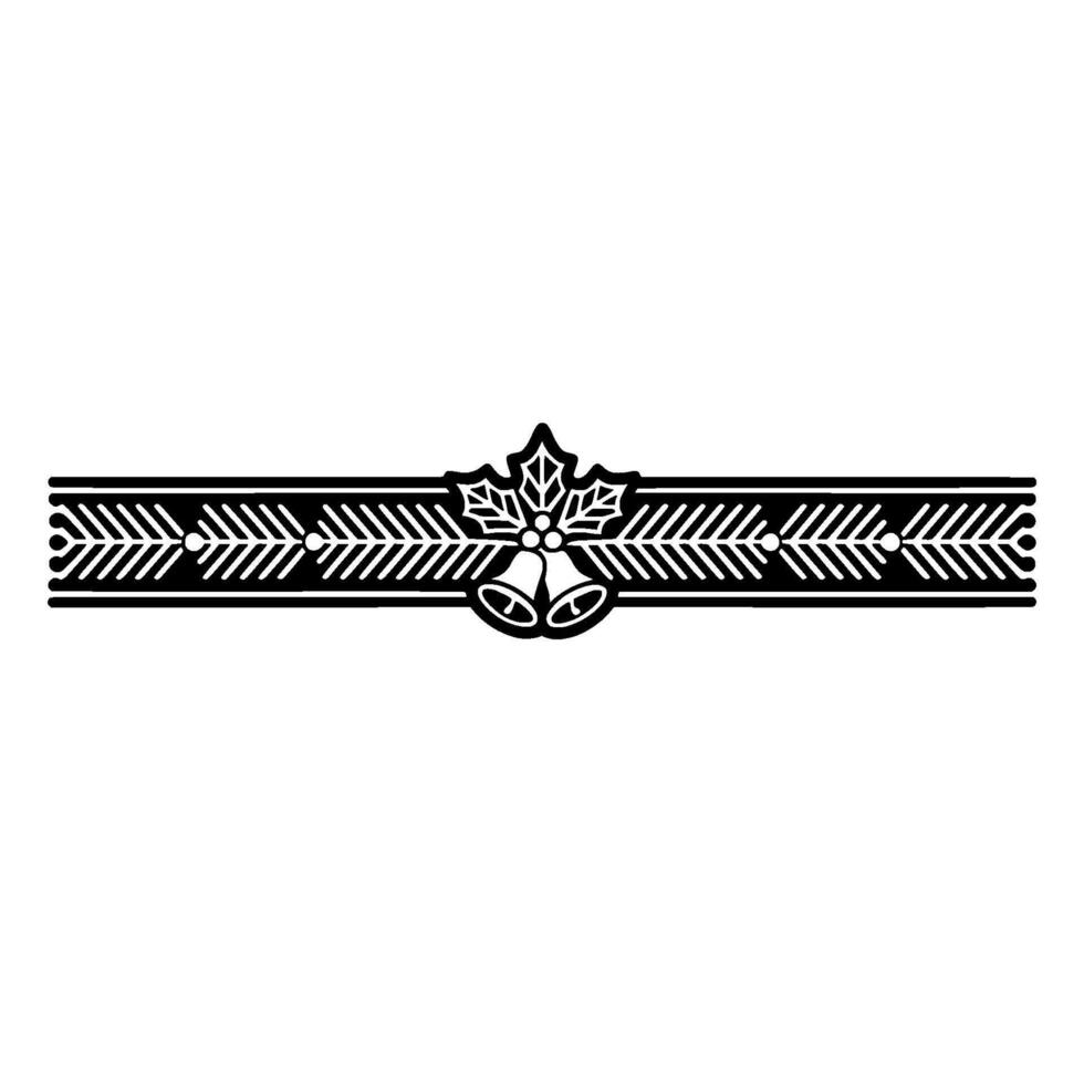 Christmas Ornament Border In Minimalist Black And White vector