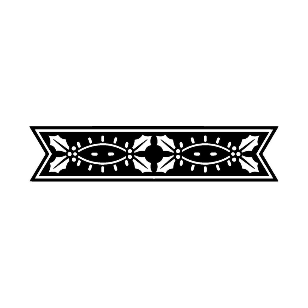 Black White Ornament Border, Decorative Floral Motif vector