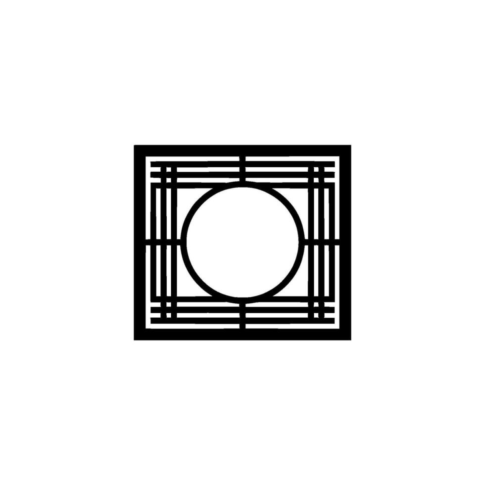 Minimalist Grid And Circle On White Background vector