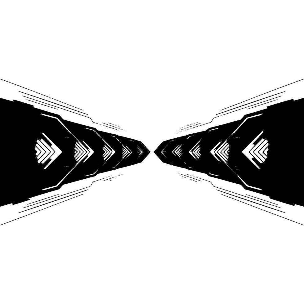 Abstract Techstyle Symmetrical Chevron Pattern On White Background vector