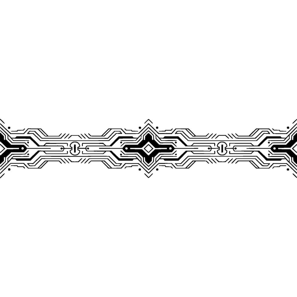 Abstract Circuit Board Monochrome Tech Border vector