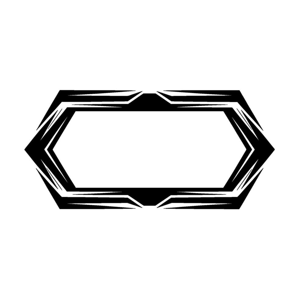 Geometric Decorative Frame Modern Black And White Element vector