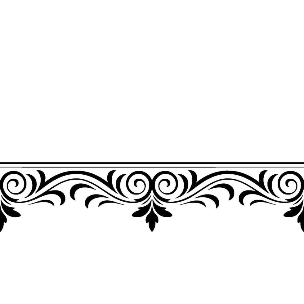 Elegant Black Floral Border On Gradiant Background - Ornament vector