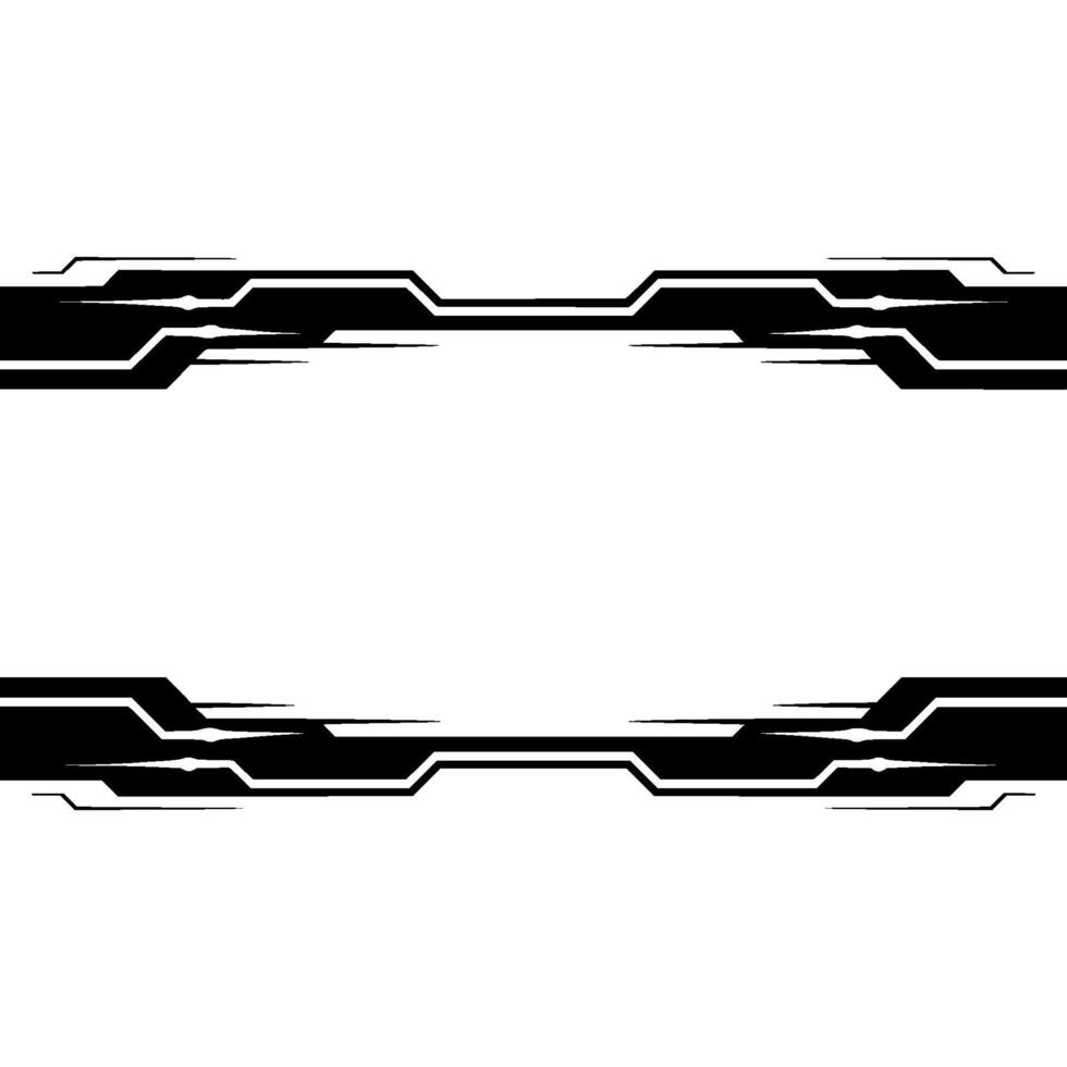 Futuristic Tech Frame With Glowing Elements, Black And White vector