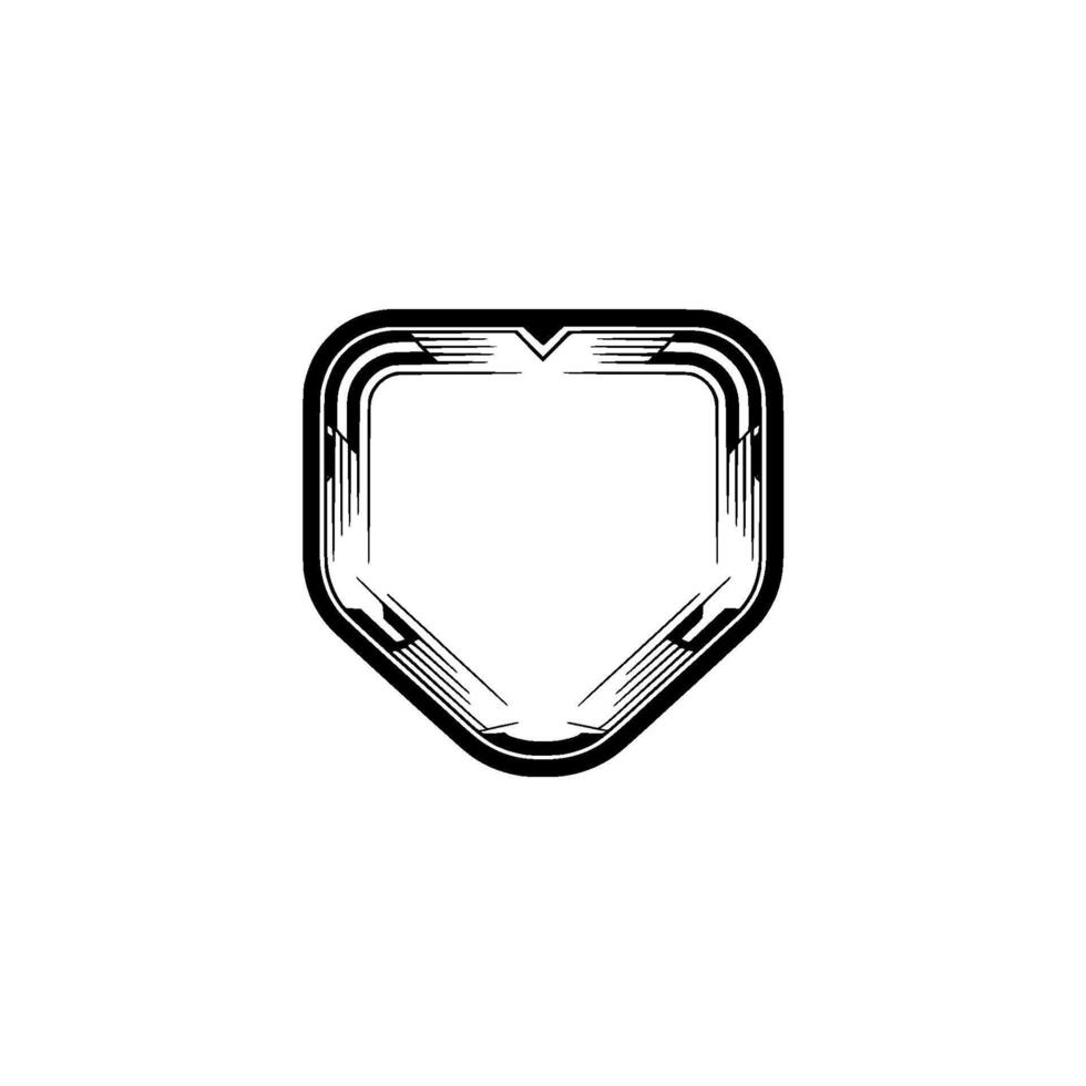 Modern Shield Emblem Geometric, Minimalist Black White vector