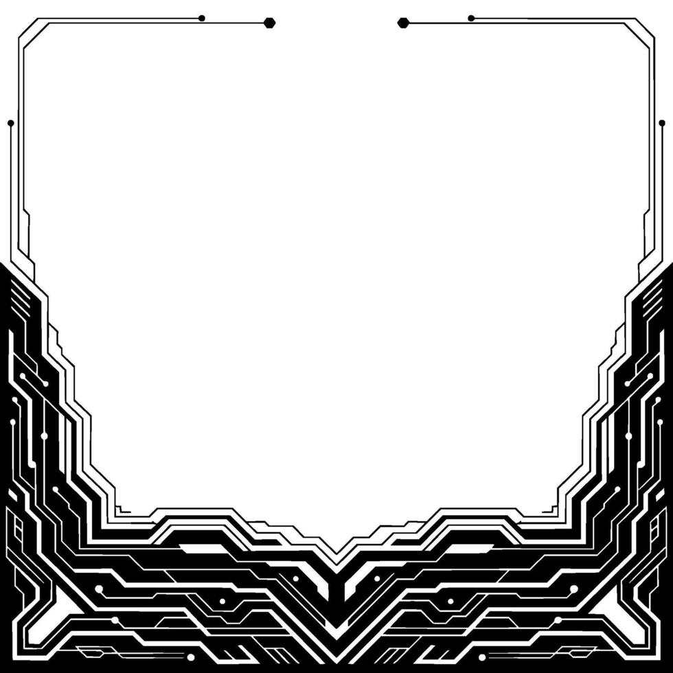 Futuristic Circuit Board Frame Border Minimalist Tech vector