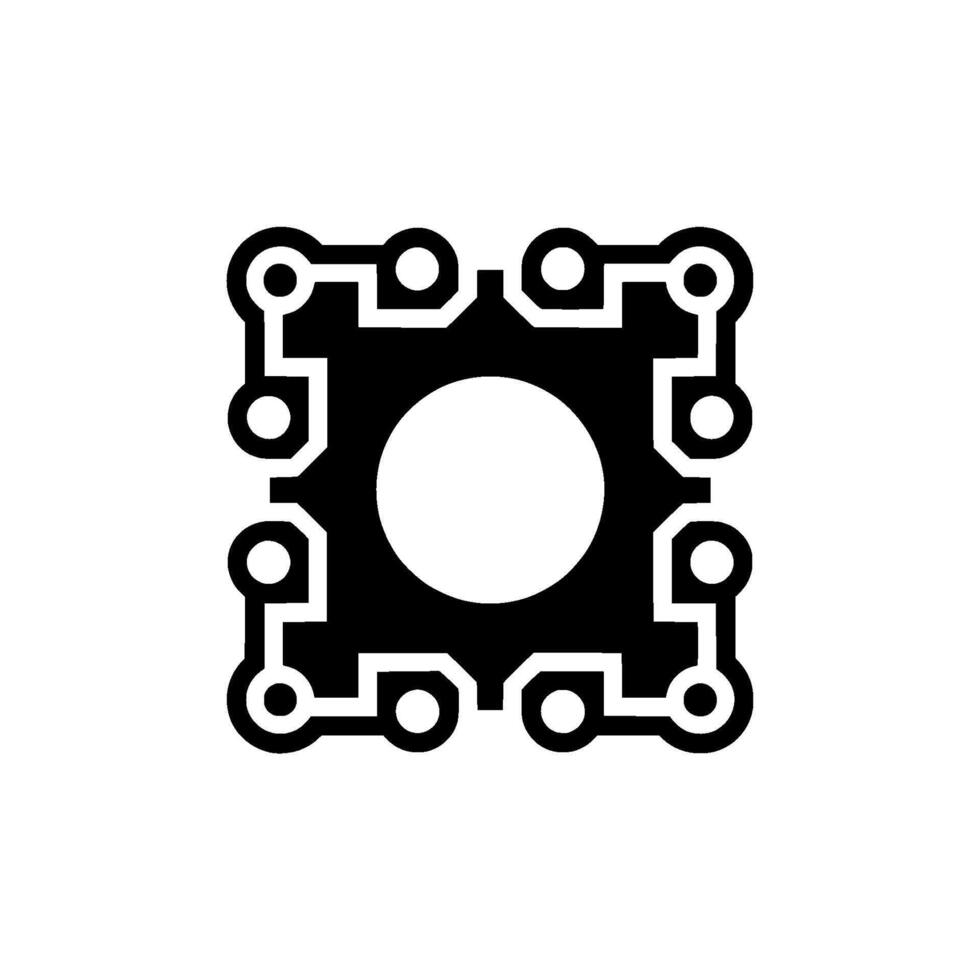 Abstract Circuit Board Modern Tech, Geometric, Monochrome vector