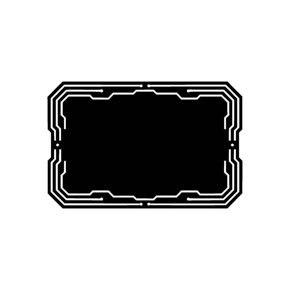 Black And White Tech Frame Futuristic Ui Element vector