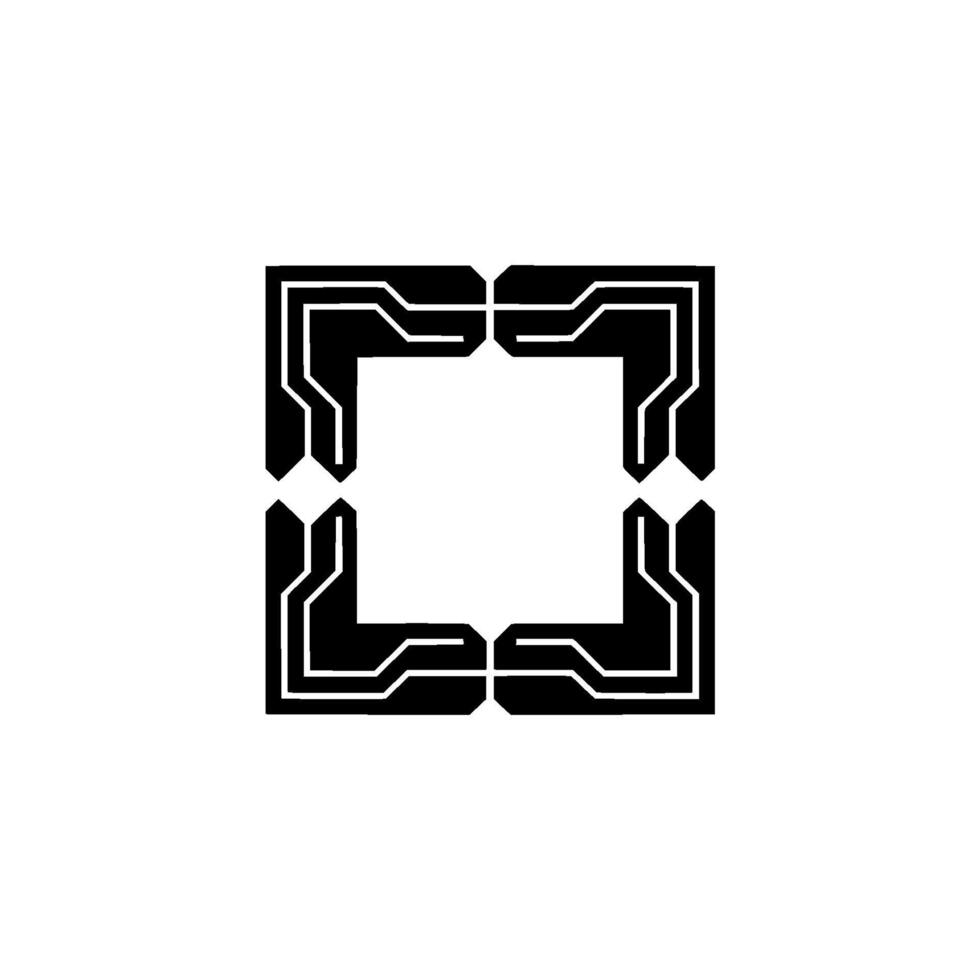 Abstract Circuitry Square Minimalist Tech vector