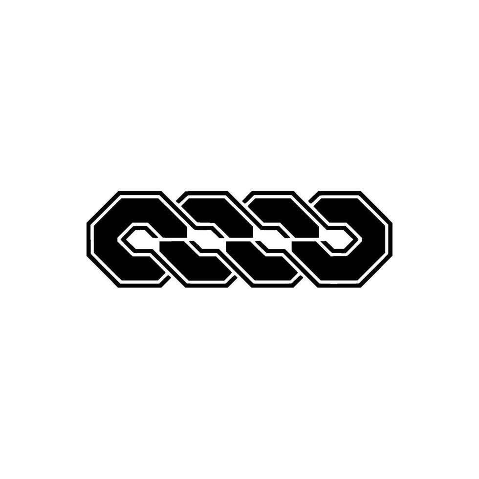 Bold Interlocked Geometric Shapes On White Background vector
