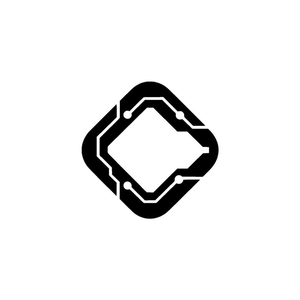 Abstract Circuit Board, Minimalist Tech, White Background vector