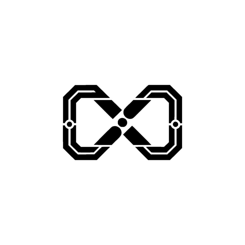 Geometric Infinity Symbol, Minimalist, Black And White vector