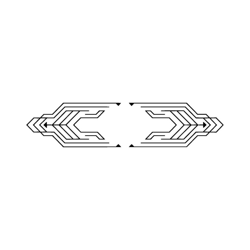 Minimalist Geometric Abstract Symmetric Lines Shapes On White vector