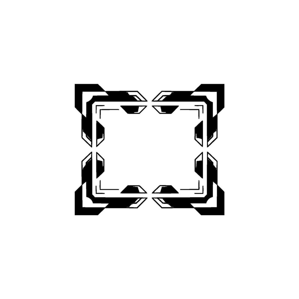 Futuristic Geometric Frame On White Background, Tech Border Element vector