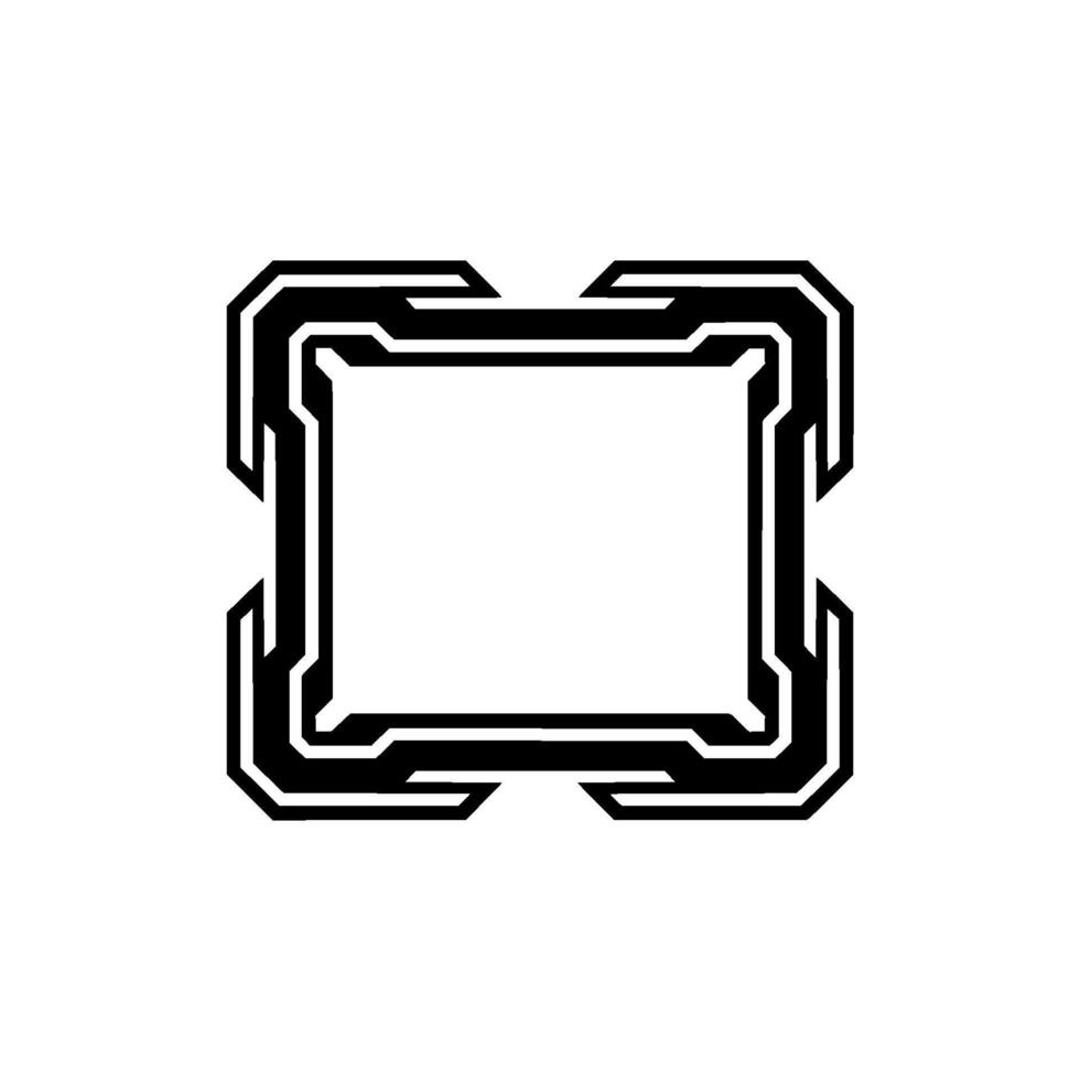 Futuristic Tech Frame, Minimalist Black White For Digital Interface Or Ui vector