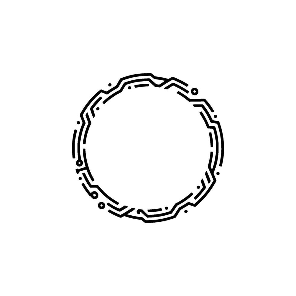 Minimalist Techy Circle Frame Modern Element On White vector