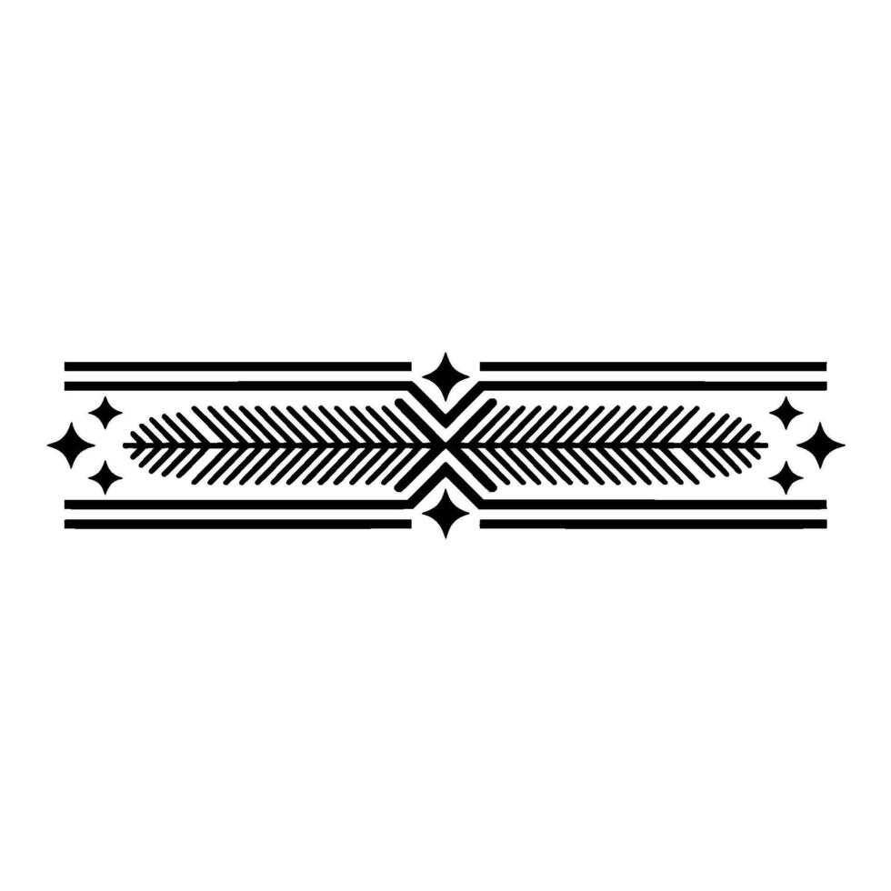 Geometric Art Deco Border Element On White Background - Symmetrical vector