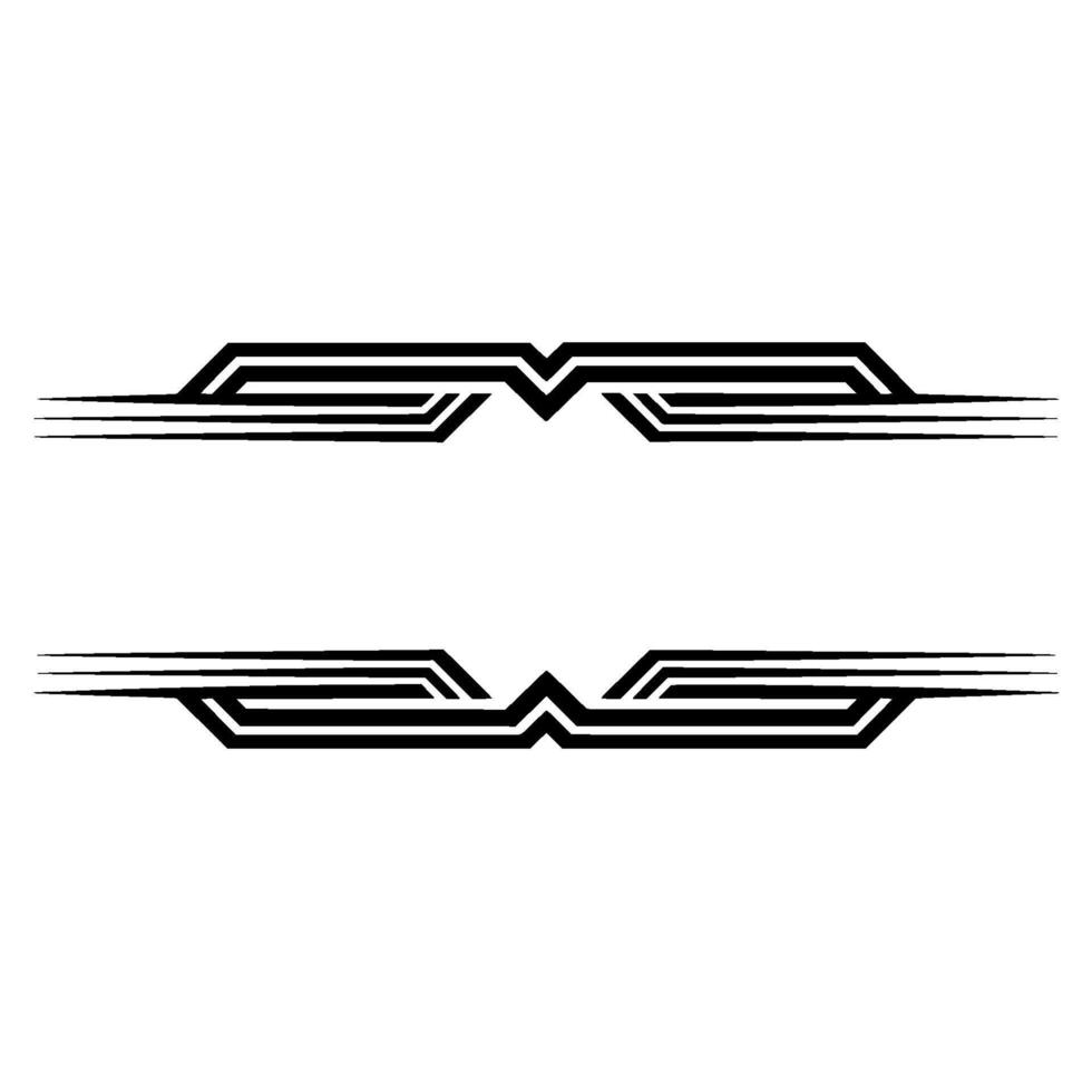 Minimalist Art Deco Border, Elements, Black White vector