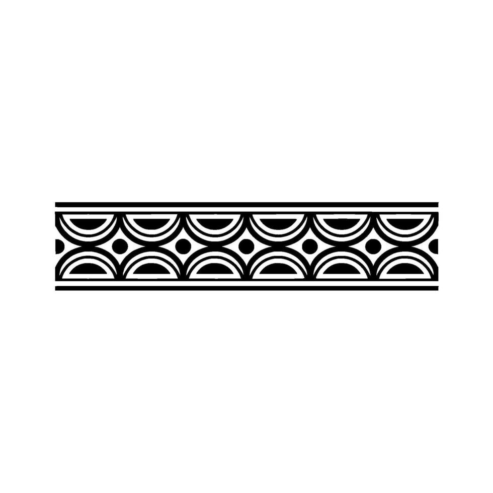 Geometric Border Black White Art Deco Style Pattern vector